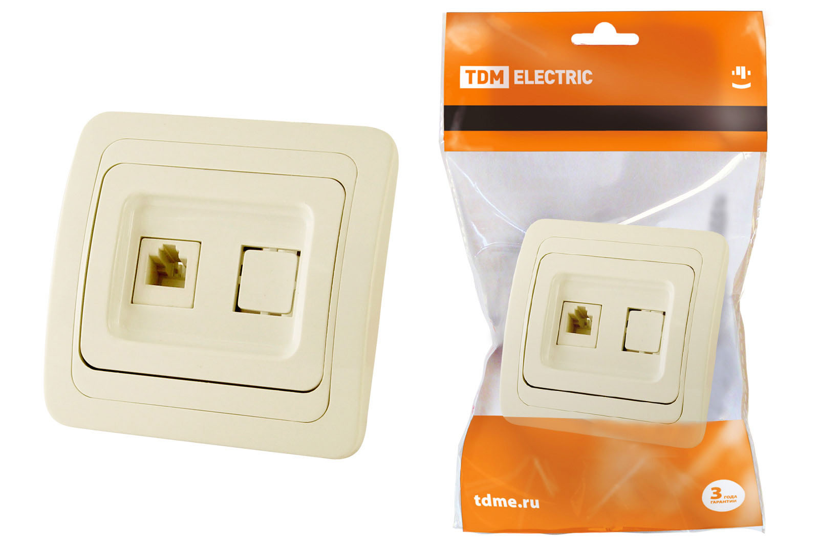 Розетка TФ (RJ-11) сл. кость Валдай